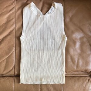 Mango Cream Ribbed Tank Top